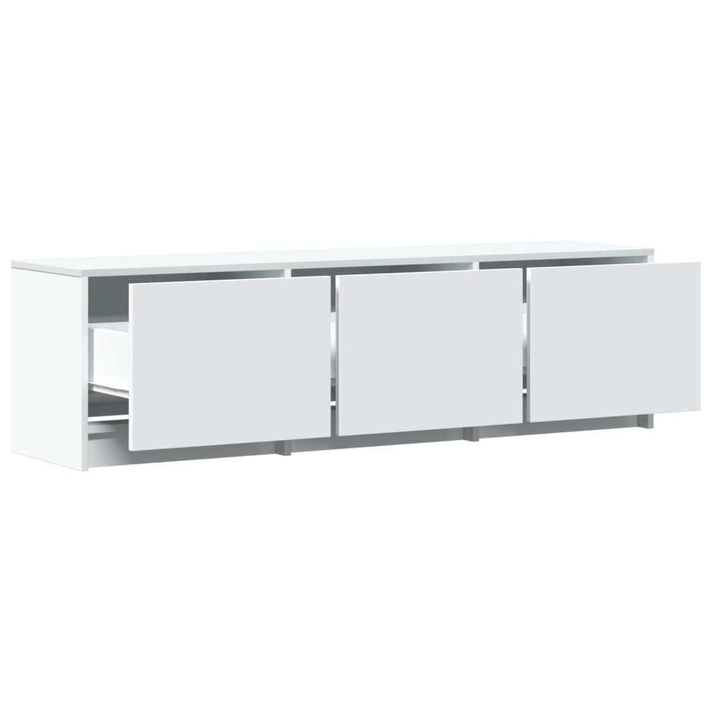 TV Cabinet with LED White 140x34x40 cm Engineered Wood