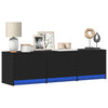TV Cabinet with LED Black 140x34x40 cm Engineered Wood