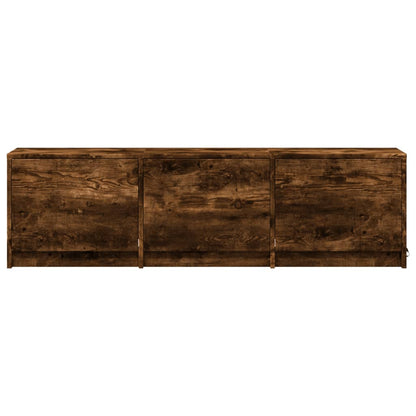 TV Cabinet with LED Smoked Oak 140x34x40 cm Engineered Wood