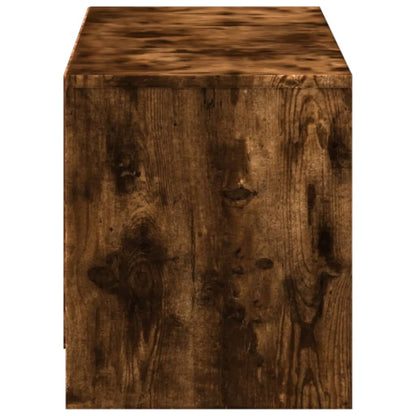 TV Cabinet with LED Smoked Oak 140x34x40 cm Engineered Wood