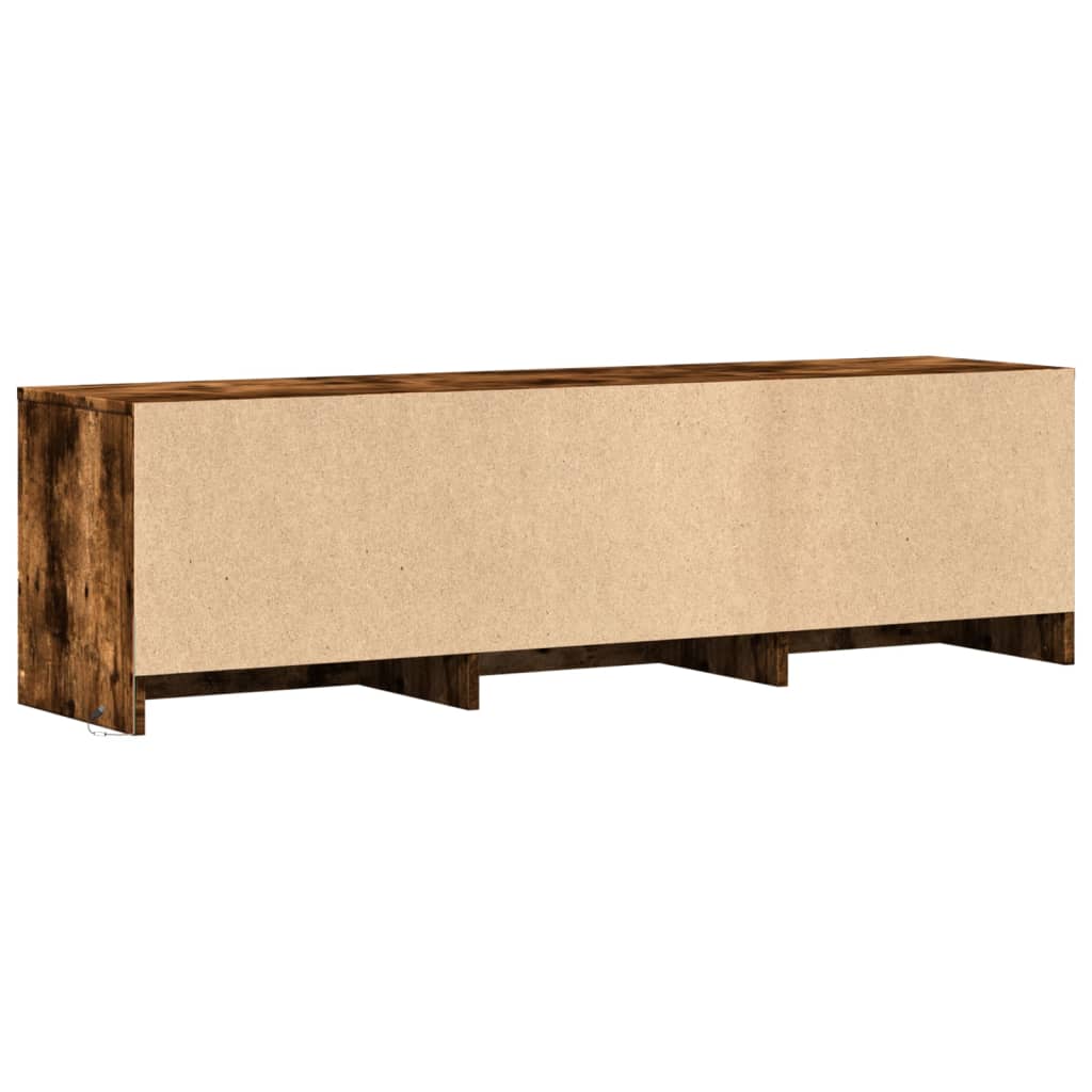 TV Cabinet with LED Smoked Oak 140x34x40 cm Engineered Wood
