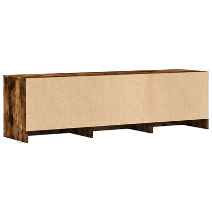 TV Cabinet with LED Smoked Oak 140x34x40 cm Engineered Wood