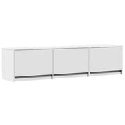 TV Cabinet with LED White 165x34x40 cm Engineered Wood