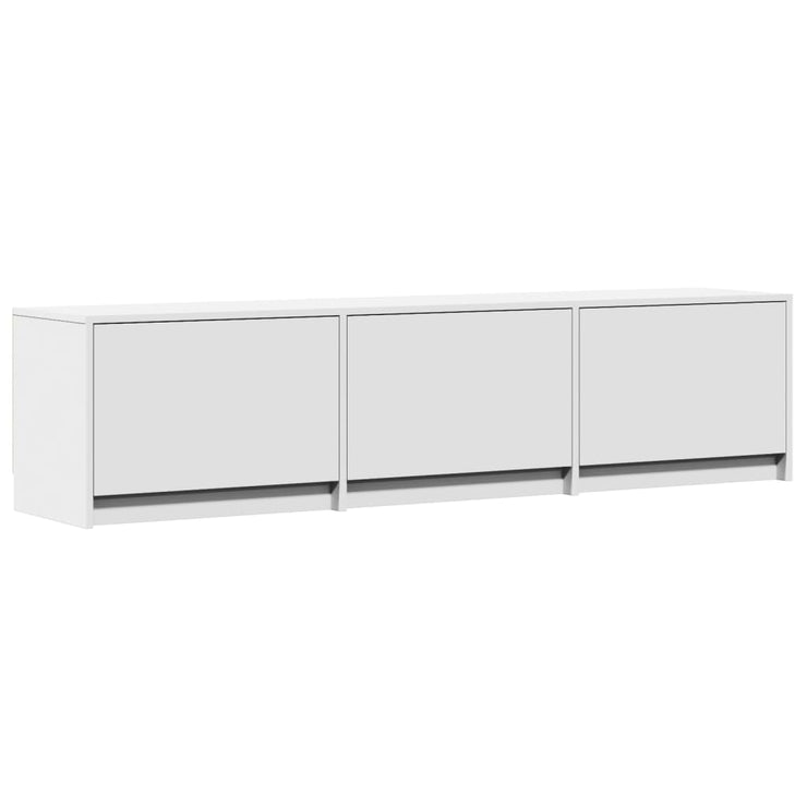 TV Cabinet with LED White 165x34x40 cm Engineered Wood