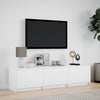 TV Cabinet with LED White 165x34x40 cm Engineered Wood