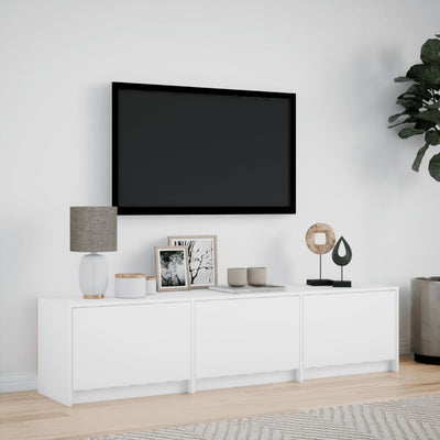 TV Cabinet with LED White 165x34x40 cm Engineered Wood