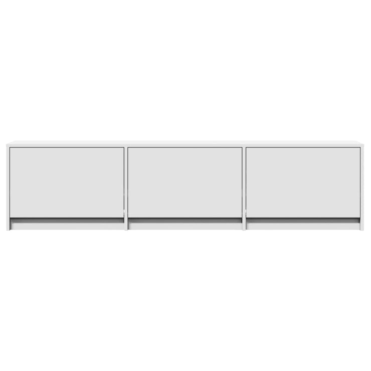 TV Cabinet with LED White 165x34x40 cm Engineered Wood