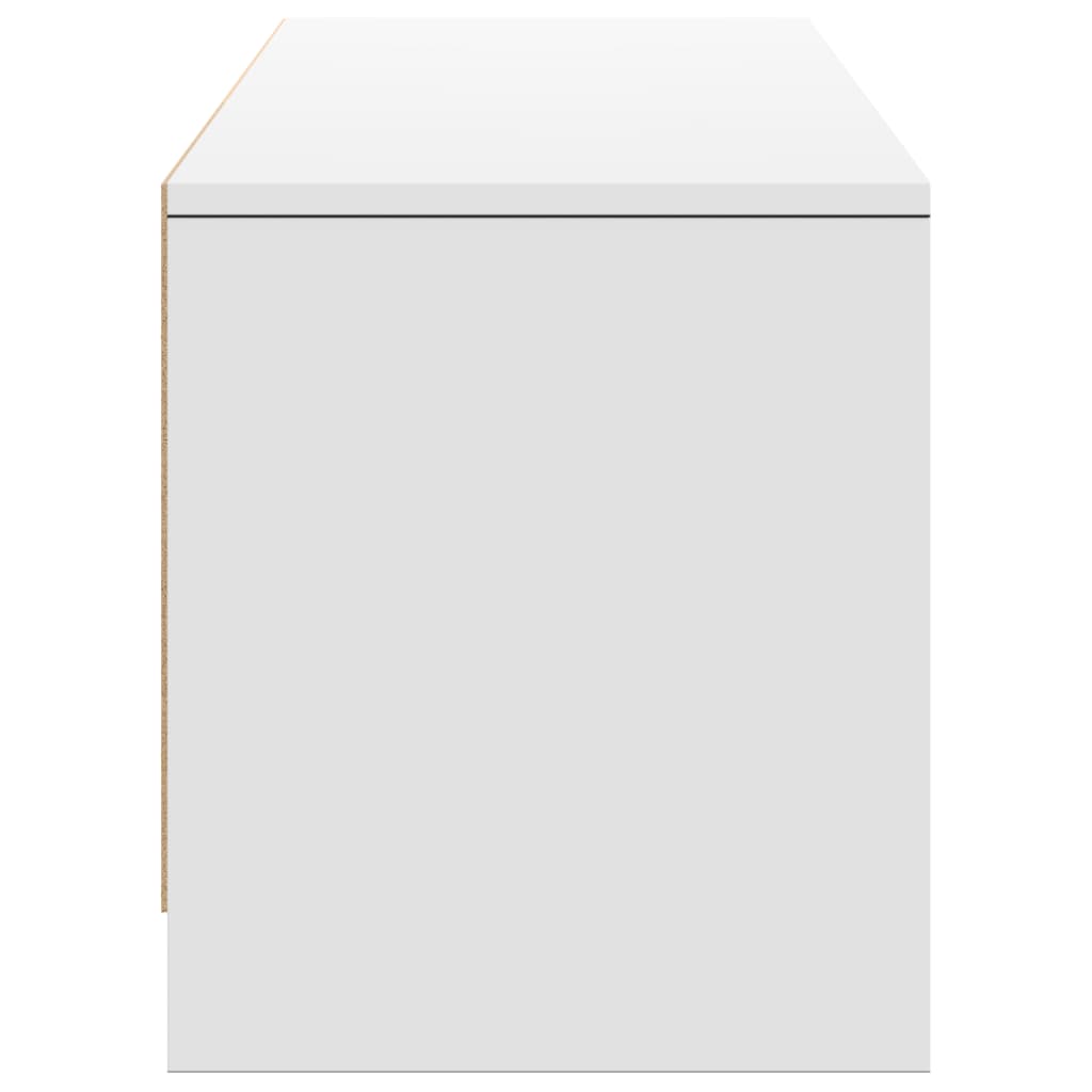 TV Cabinet with LED White 165x34x40 cm Engineered Wood