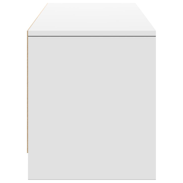 TV Cabinet with LED White 165x34x40 cm Engineered Wood