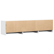 TV Cabinet with LED White 165x34x40 cm Engineered Wood