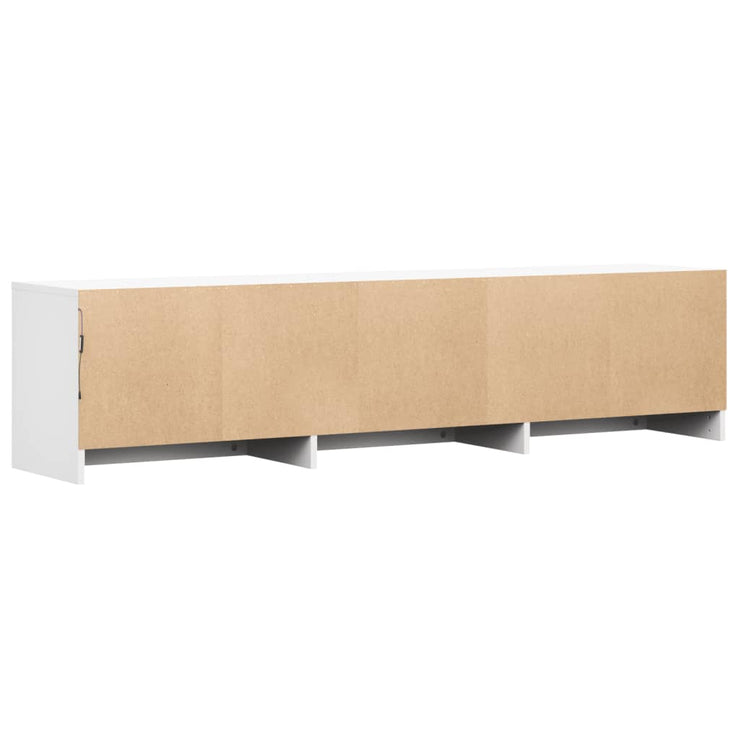 TV Cabinet with LED White 165x34x40 cm Engineered Wood