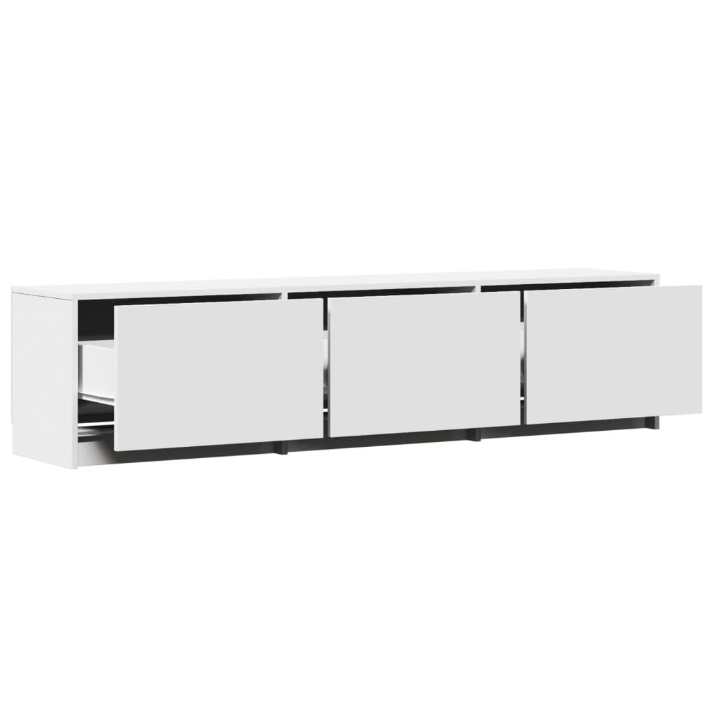 TV Cabinet with LED White 165x34x40 cm Engineered Wood