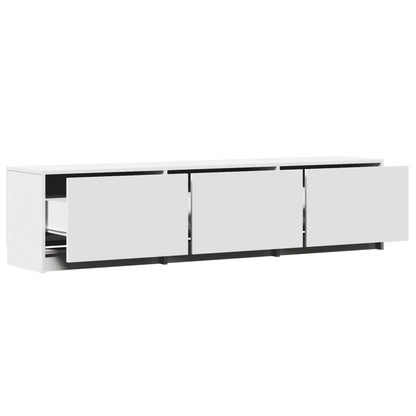 TV Cabinet with LED White 165x34x40 cm Engineered Wood