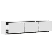TV Cabinet with LED White 165x34x40 cm Engineered Wood