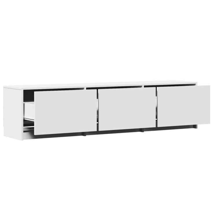 TV Cabinet with LED White 165x34x40 cm Engineered Wood