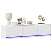 TV Cabinet with LED White 165x34x40 cm Engineered Wood