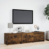 TV Cabinet with LED Smoked Oak 165x34x40 cm Engineered Wood