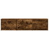 TV Cabinet with LED Smoked Oak 165x34x40 cm Engineered Wood