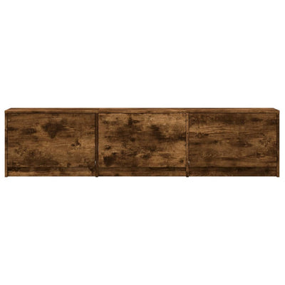 TV Cabinet with LED Smoked Oak 165x34x40 cm Engineered Wood
