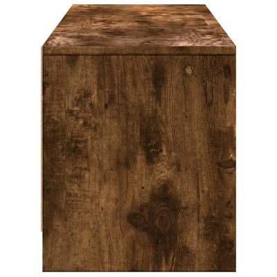 TV Cabinet with LED Smoked Oak 165x34x40 cm Engineered Wood