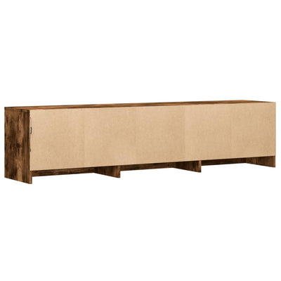 TV Cabinet with LED Smoked Oak 165x34x40 cm Engineered Wood