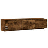 TV Cabinet with LED Smoked Oak 165x34x40 cm Engineered Wood