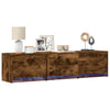 TV Cabinet with LED Smoked Oak 165x34x40 cm Engineered Wood