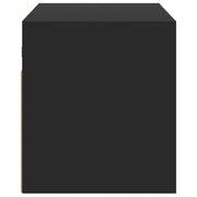 TV Wall Cabinet with LED Lights Black 80x31x35 cm