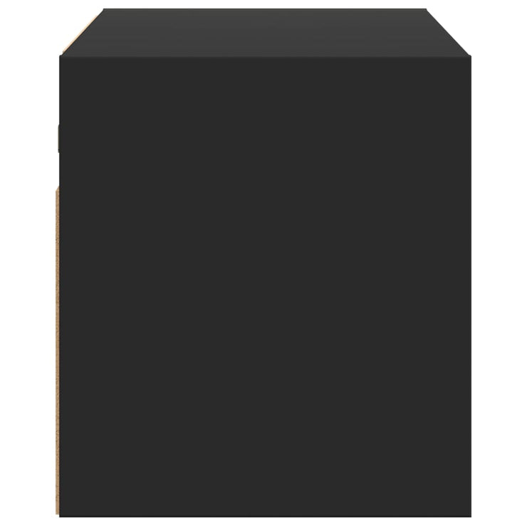 TV Wall Cabinet with LED Lights Black 80x31x35 cm