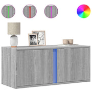 TV Wall Cabinet with LED Lights Grey Sonoma 80x31x35 cm