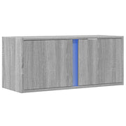 TV Wall Cabinet with LED Lights Grey Sonoma 80x31x35 cm
