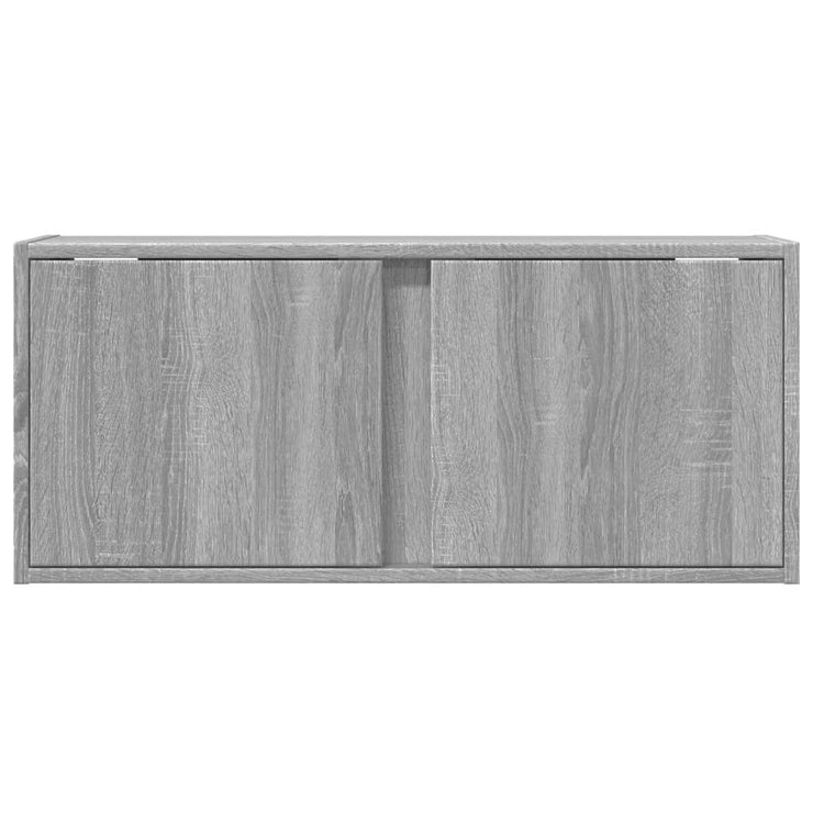 TV Wall Cabinet with LED Lights Grey Sonoma 80x31x35 cm