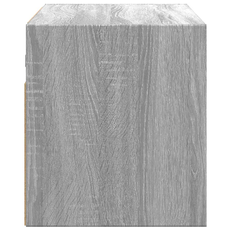 TV Wall Cabinet with LED Lights Grey Sonoma 80x31x35 cm