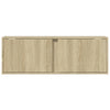 TV Wall Cabinet with LED Lights Sonoma Oak 100x31x35 cm