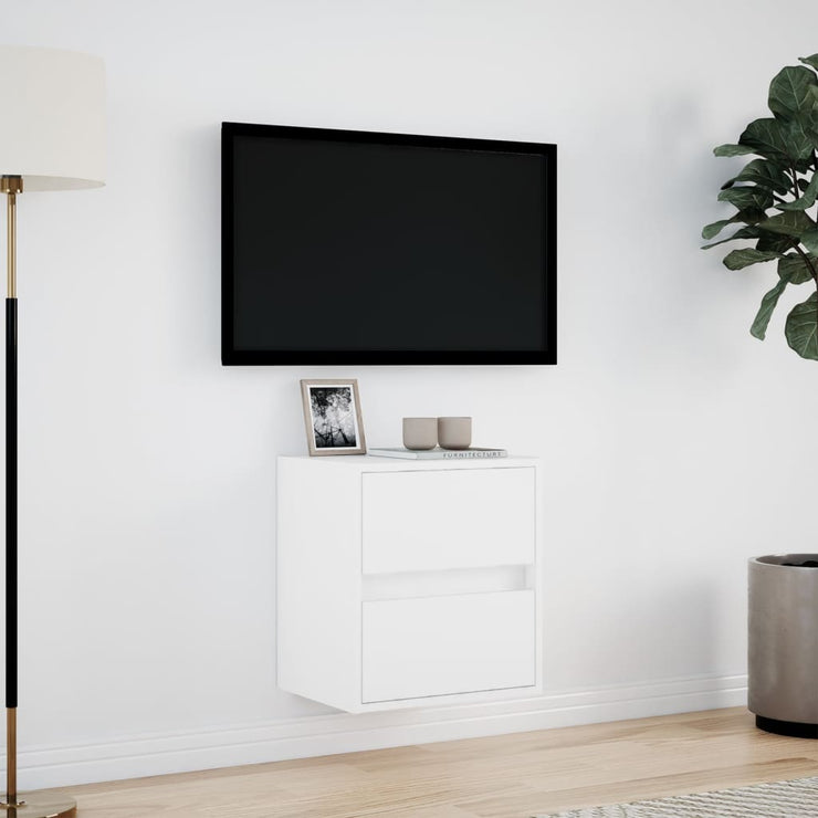 TV Wall Cabinet with LED Lights White 41x31x45 cm