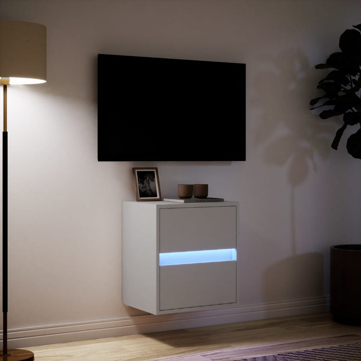 TV Wall Cabinet with LED Lights White 41x31x45 cm