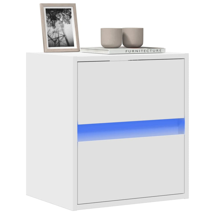 TV Wall Cabinet with LED Lights White 41x31x45 cm