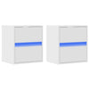 TV Wall Cabinets with LED Lights 2 pcs White 41x31x45 cm