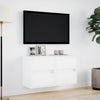 TV Wall Cabinets with LED Lights 2 pcs White 41x31x45 cm