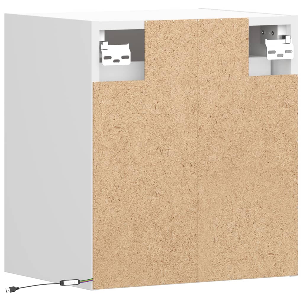 TV Wall Cabinets with LED Lights 2 pcs White 41x31x45 cm