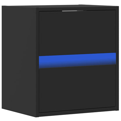 TV Wall Cabinet with LED Lights Black 41x31x45 cm