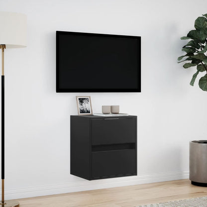 TV Wall Cabinet with LED Lights Black 41x31x45 cm