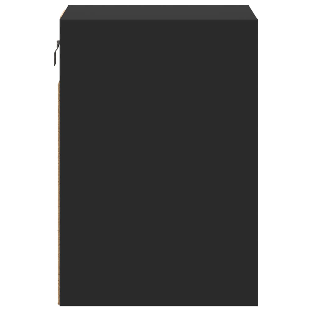TV Wall Cabinet with LED Lights Black 41x31x45 cm