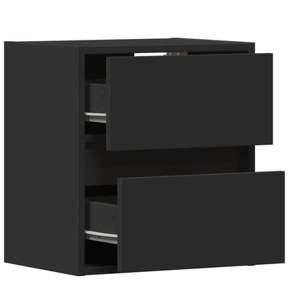 TV Wall Cabinet with LED Lights Black 41x31x45 cm