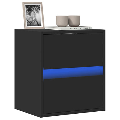 TV Wall Cabinet with LED Lights Black 41x31x45 cm