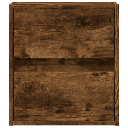 TV Wall Cabinet with LED Lights Smoked Oak 41x31x45 cm