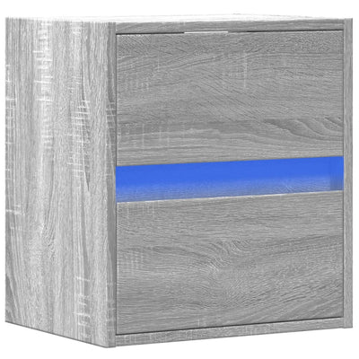 TV Wall Cabinet with LED Lights Grey Sonoma 41x31x45 cm