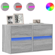 TV Wall Cabinets with LED Lights 2 pcs Grey Sonoma 41x31x45 cm