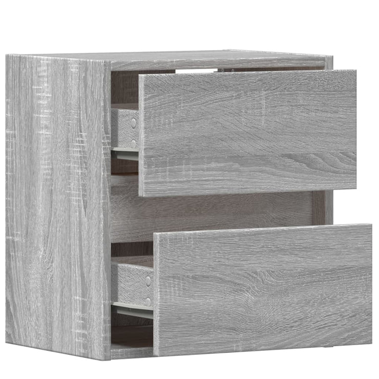 TV Wall Cabinets with LED Lights 2 pcs Grey Sonoma 41x31x45 cm