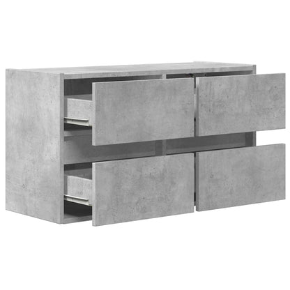 TV Wall Cabinet with LED Lights Concrete Grey 80x31x45 cm
